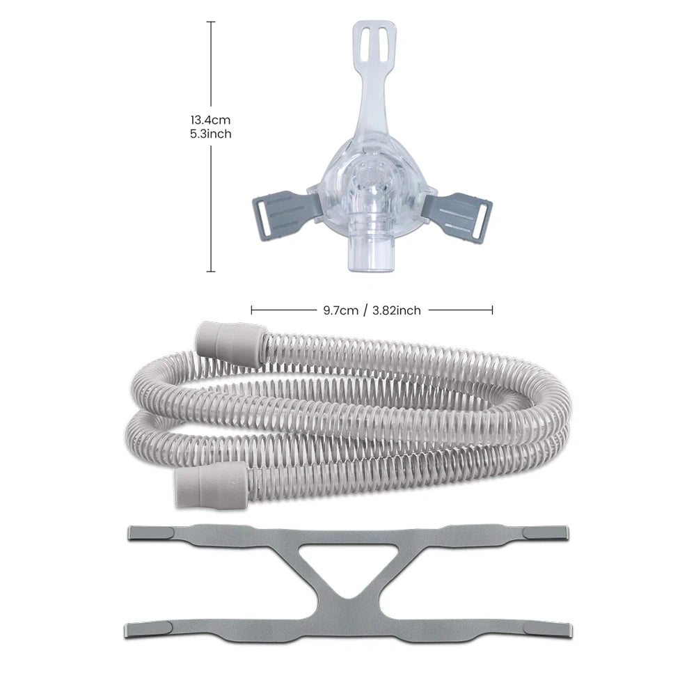 Anti-Snoring Nasal CPAP Replacement Mask with Headgear Strap Reusable Nasal Mask Soft Silicone Full Face CPAP Mask with Headband