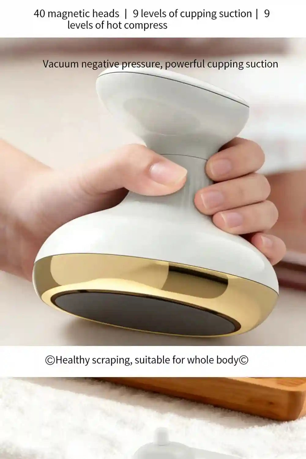 Electric Cupping Massager with Heat Therapy - Tidesmit Wellness Tool Massage Roller Tidesmit