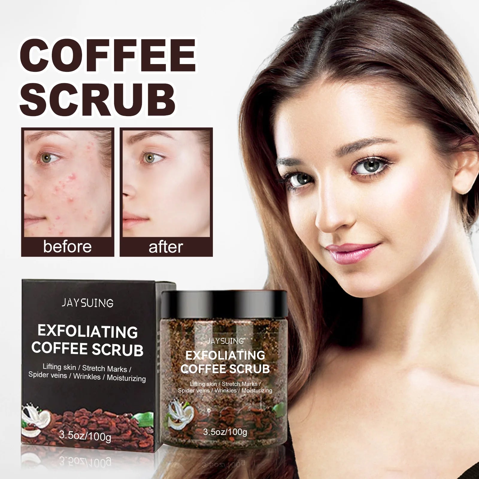 Coffee Body Scrub for Dark Spot Removal - Natural Exfoliant 200g Scrubs Treatments Tidesmit