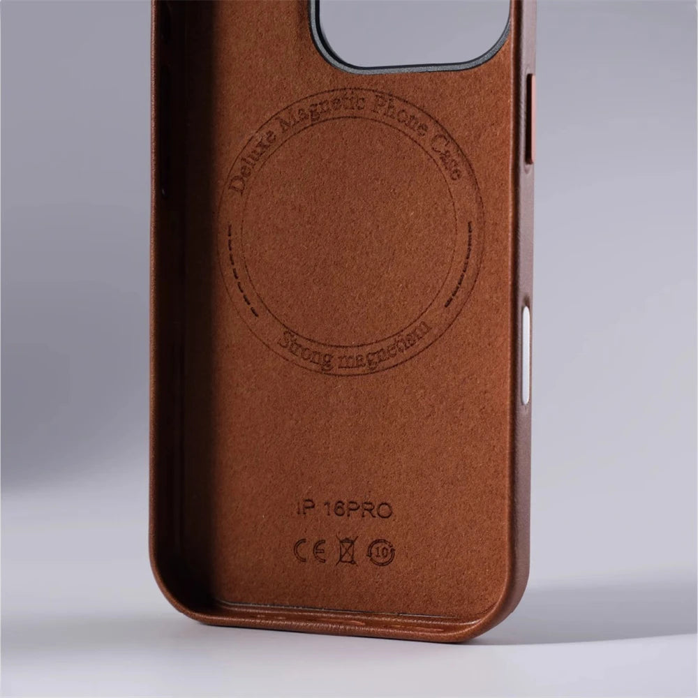 Magnetic Leather Case for iPhone 17 Pro Max with Alloy Lens Protection Tidesmit