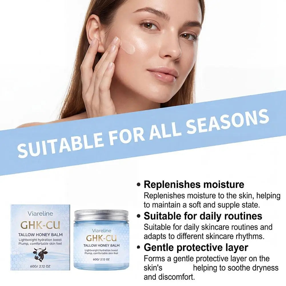 GHK-CU Copper Peptide TALLOW HONEY BALM Lightweight Hydration Boost Plump Repair The Skin Barrier Skincare for All Skin Types