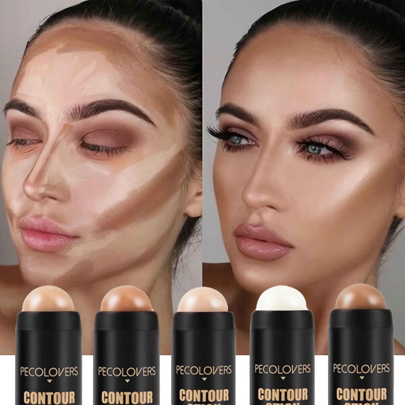 Tidesmit face makeup highlighter and bronzer contour stick for natural 3D sculpting and brightening cream finish