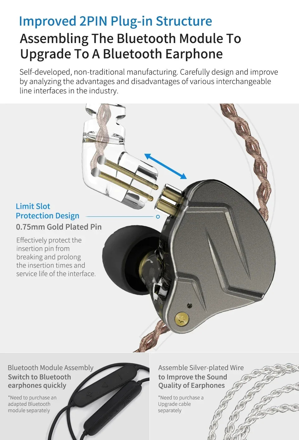 KZ ZSN Pro Hybrid In-Ear Monitors with Dynamic Bass by Tidesmit Tidesmit