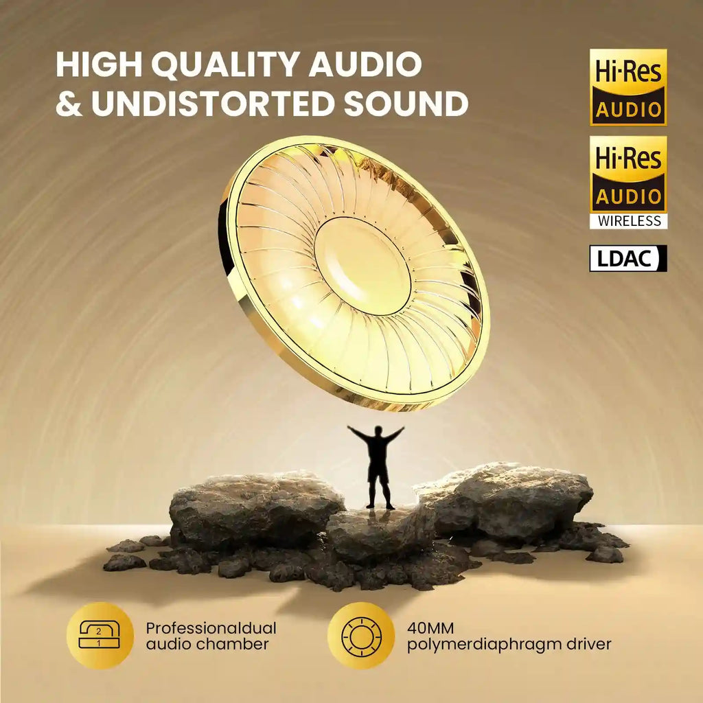 Wireless Noise Cancelling Headphones - Over-Ear Studio Monitor Audio Tidesmit