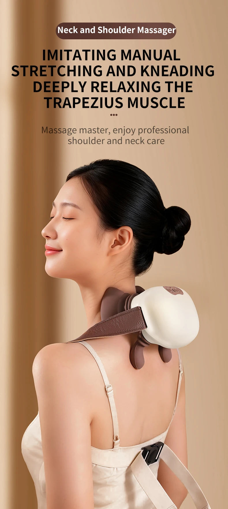 Portable Neck Massager: Deep Tissue Muscle Relief with Heat Therapy Massage Cushion Tidesmit