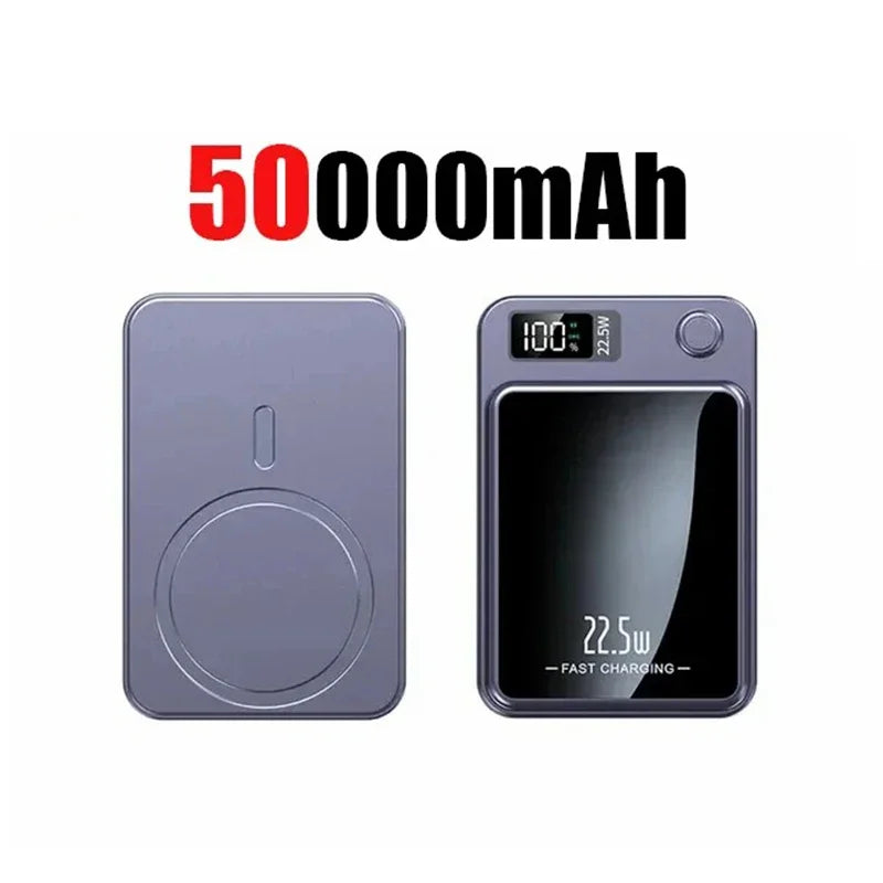 Tidesmit 100000mAh Magnetic Fast Charging Power Bank - High Capacity Purple 50000mAh Tidesmit