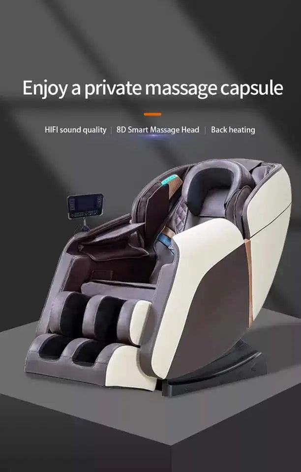Zero Gravity Massage Chair with Bluetooth - Brown & Gold Full Body Massage Chairs Tidesmit