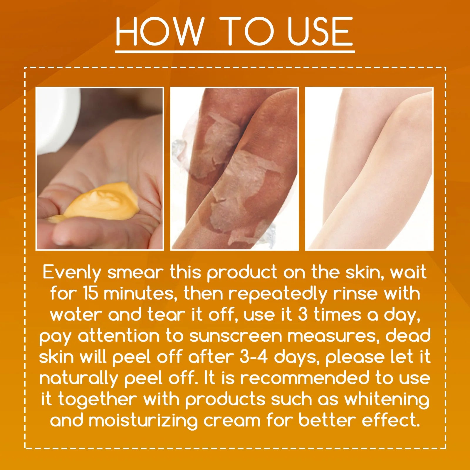 Orange Peeling Lotion for Dark Skin - Professional Exfoliating Formula 100ml Scrubs Treatments Tidesmit