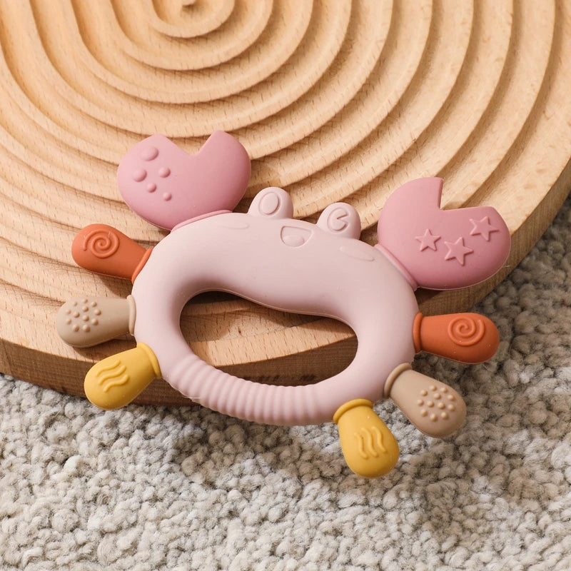 Silicone Baby Teether Baby Toys 0 to 12 Months BPA Free Chewing Teething Toys Crab Multicolor Teether Reborn Silicone Toys Gift