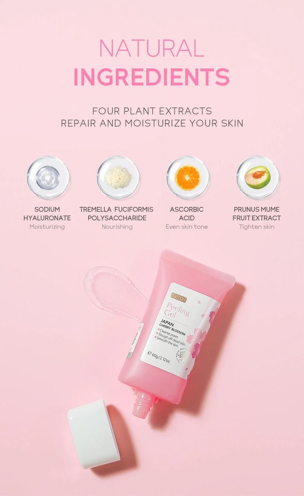 Cherry Blossom Exfoliating Gel - Deep Cleaning & Hydrating Formula 60g Scrubs Treatments Tidesmit