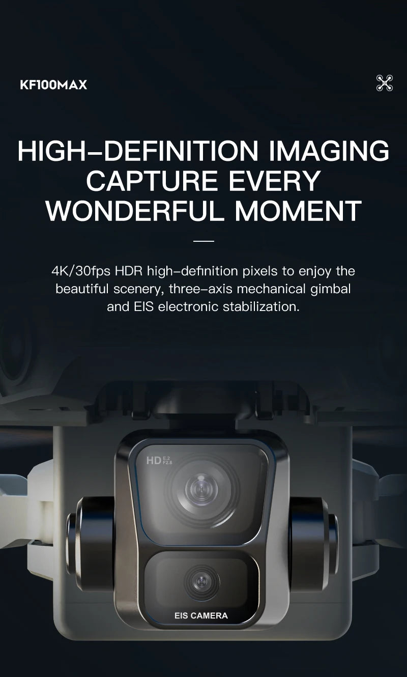 4K GPS Drone with 3-Axis Gimbal & Obstacle Avoidance | KF100 MAX Tidesmit