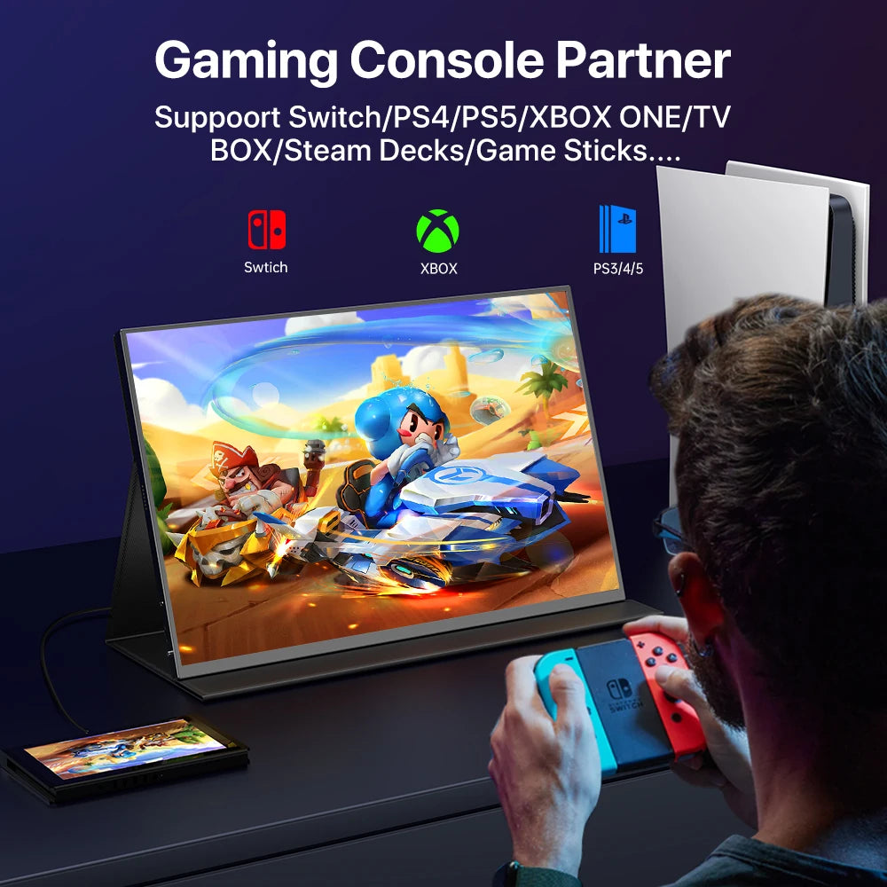 UPERFECT 2K 144Hz 18” Portable Gaming Monitor 100% DCI-P3 VESA Mount Matte Screen Mini HDMI & USB-C Travel Monitor for Laptop