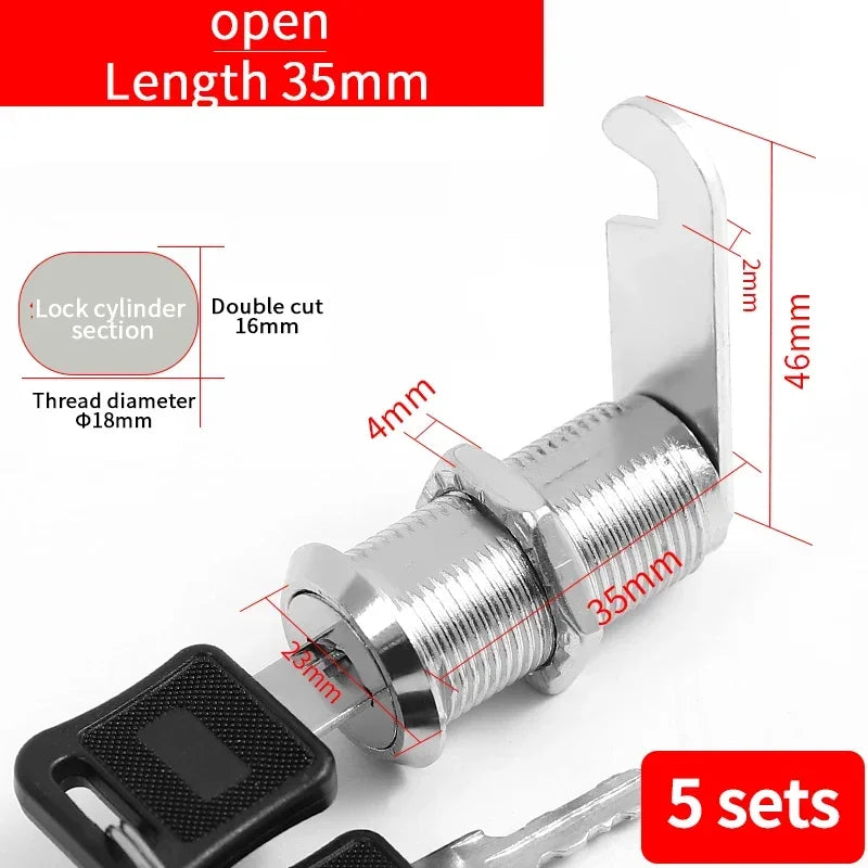 5/20/100SETS 16mm 20mm 25mm 30mm 35mm Metal Rotary Key Switch Push Button Lock Switch Latching Cylinder Cabinet Security Locker