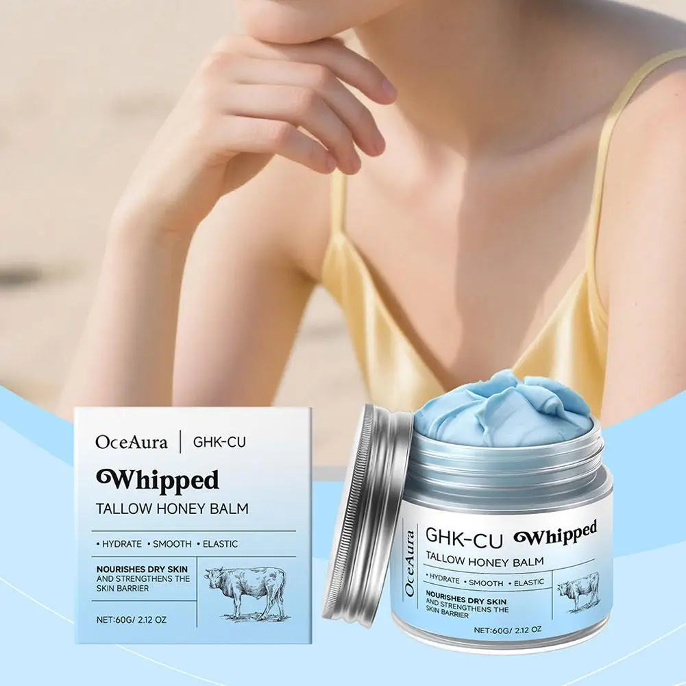 GHK-Cu Blue Tallow Honey Balm Cream, Deep Skin Repair & Barrier Protection, Perfect for Dry, Sensitive & Aging Skin Care