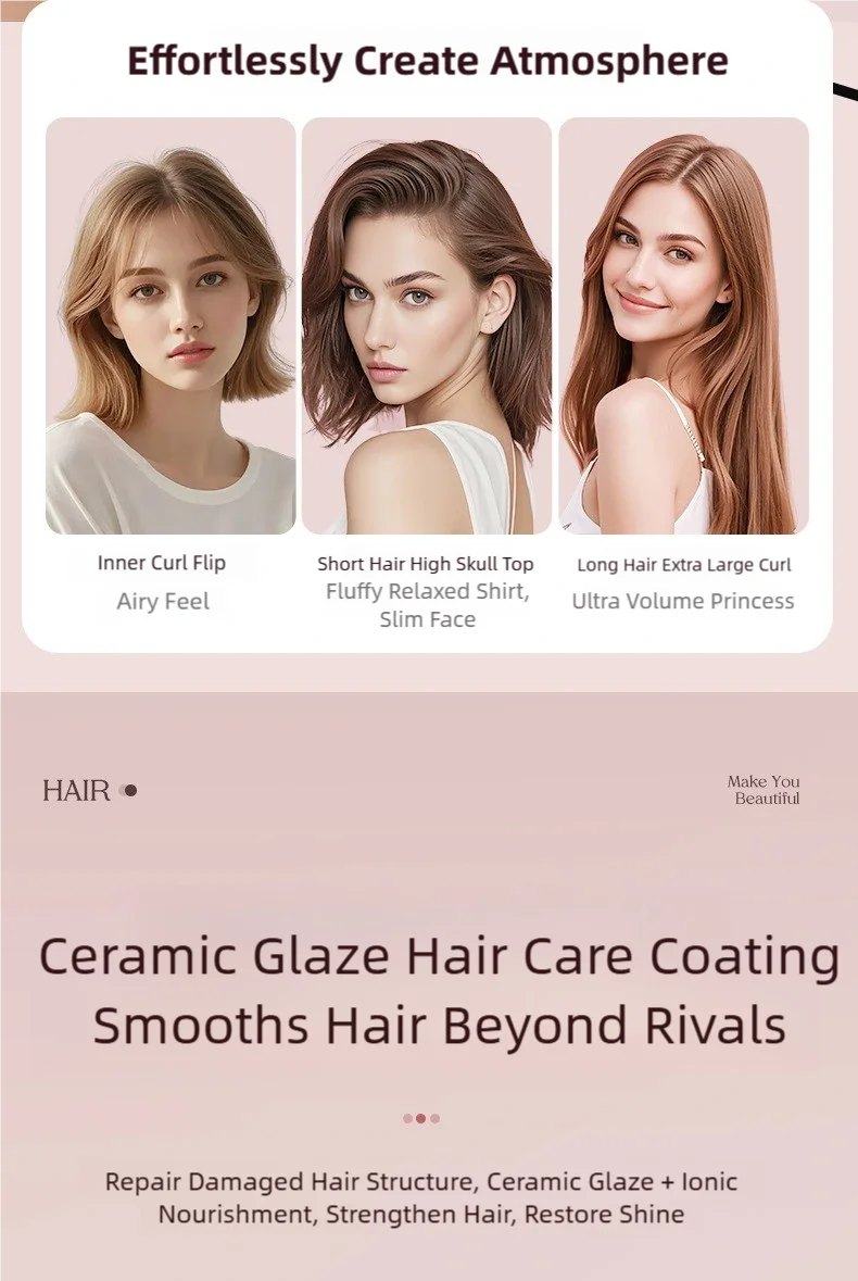 TINSOL ceramic ionic hot air brush for voluminous curls, straight styles, and shiny, smooth hair care results.