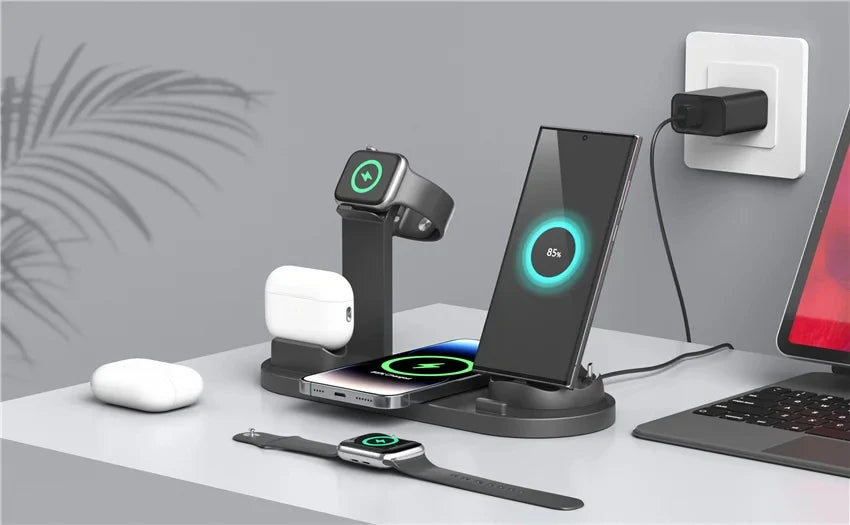 Wireless Charging Station for iPhone & AirPods | Qi Certified Fast Pad Tidesmit