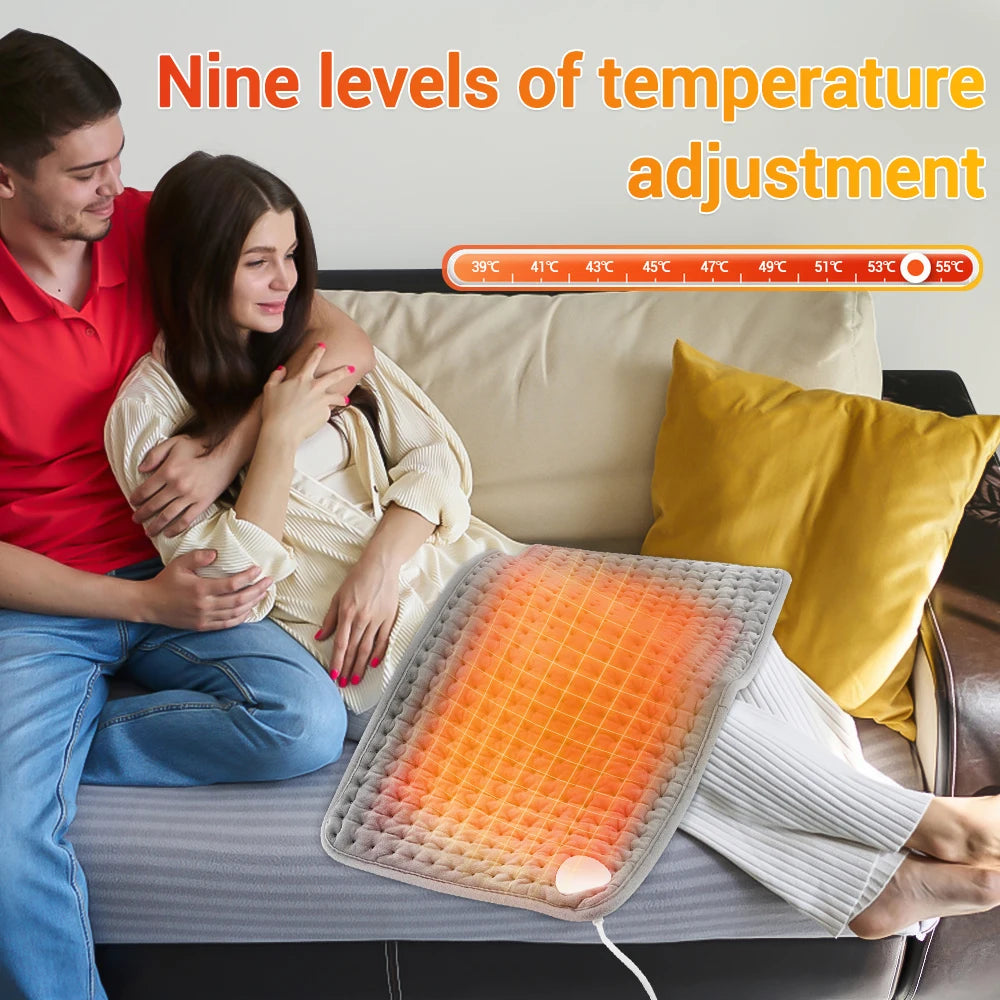 Electric Heating Pad for Back Pain Relief, 9-Heat Levels by Tidesmit Massage Cushion Tidesmit