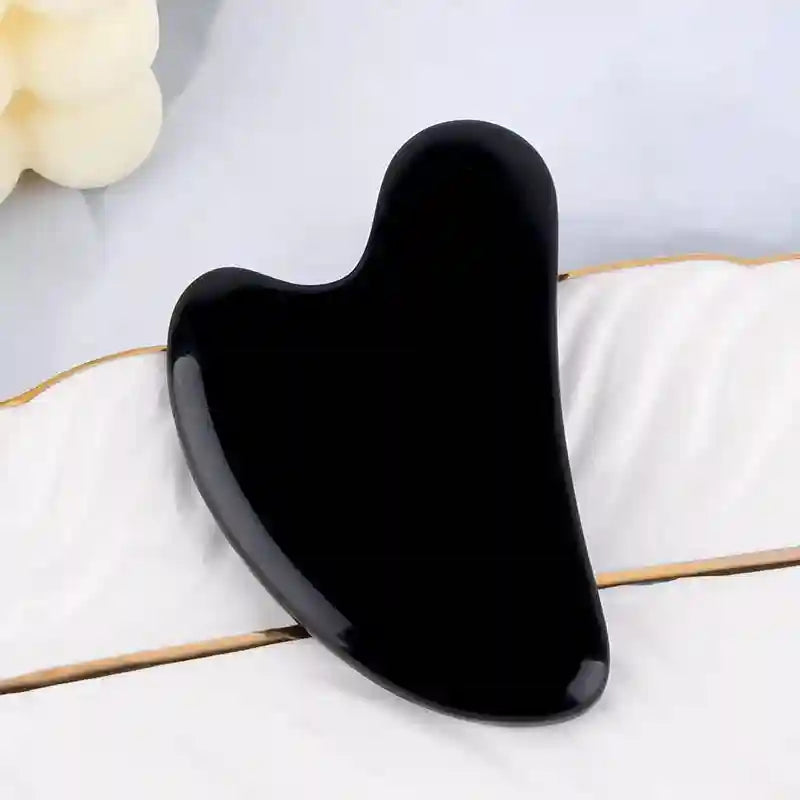 Gua Sha Facial Massage Tool - Natural Beeswax Eye Massager Eye Massage Instrument black-A Tidesmit