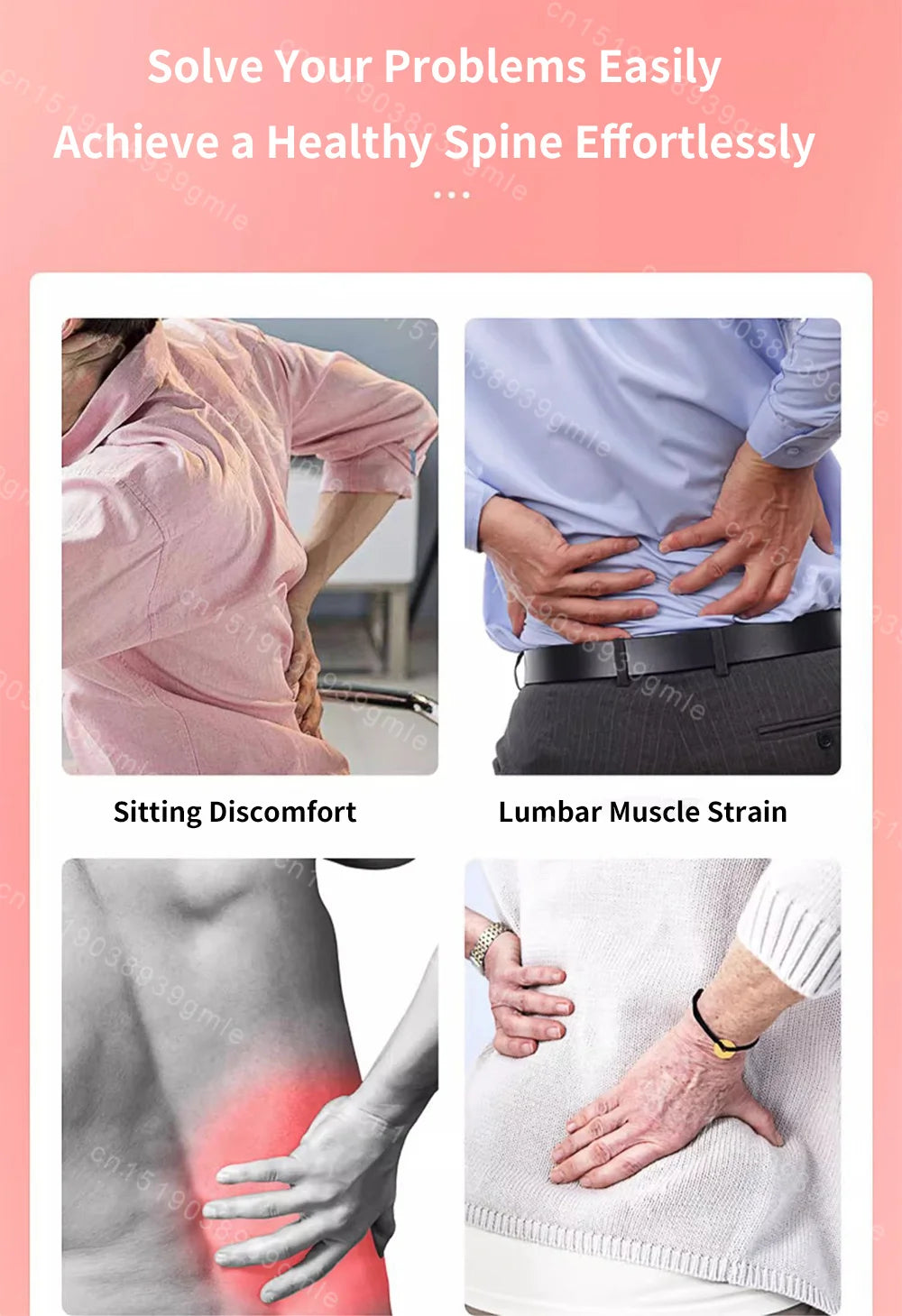 Adjustable Back Stretcher Lumbar Support Massager for Muscle Relief Massage Chairs Tidesmit