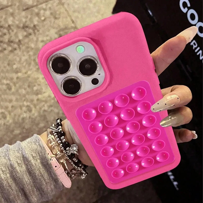 iPhone 17 Pro Max Case with Suction Cup Stand Litchi Leather Tidesmit