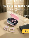 Wireless Bluetooth Earhook Headphones with Mic for Active Sports Pink Tidesmit
