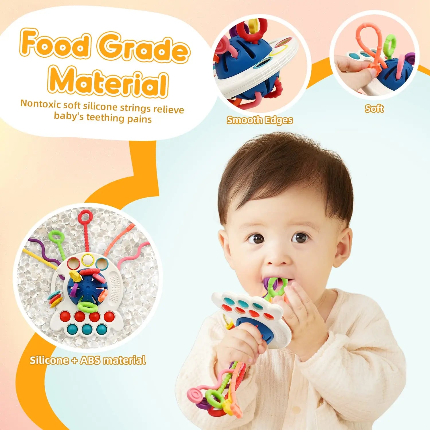 Baby Toys 6 12 Months Silicone Teething Toys Remote Control Shape Teether Infant Chew Toys Sensory Teethers for Babies Newborns