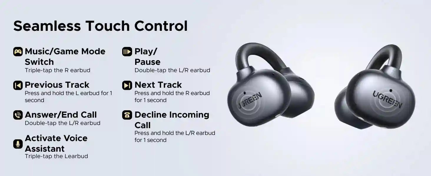 Wireless Headphones with 30H Playtime and 4 Mic Hands-Free Calls Tidesmit
