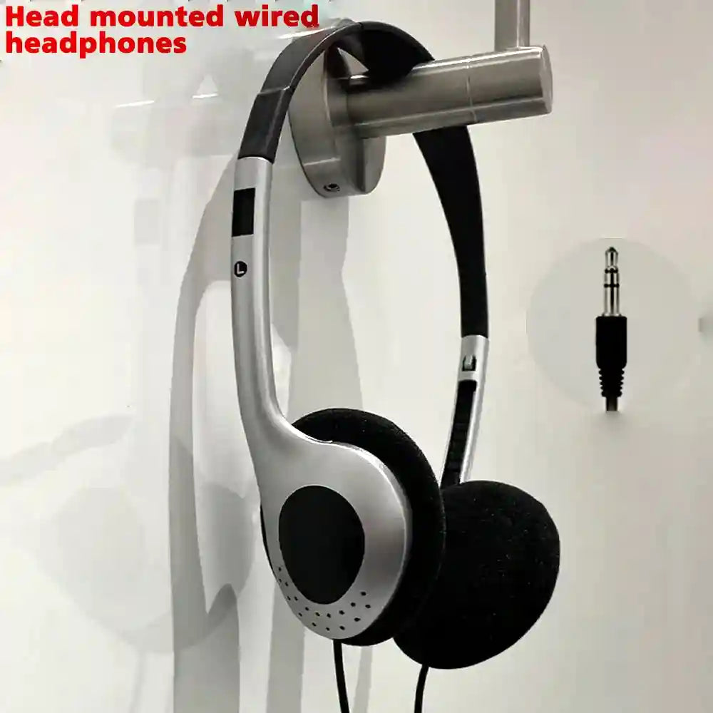 Retro Y2k Over-Ear Headphones Wired - Lightweight Black Audio Tidesmit