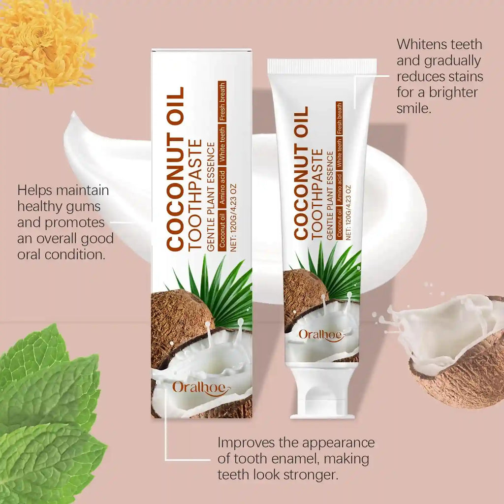 Tidesmit coconut oil whitening toothpaste for enamel repair, tartar removal, and fresh breath oral care