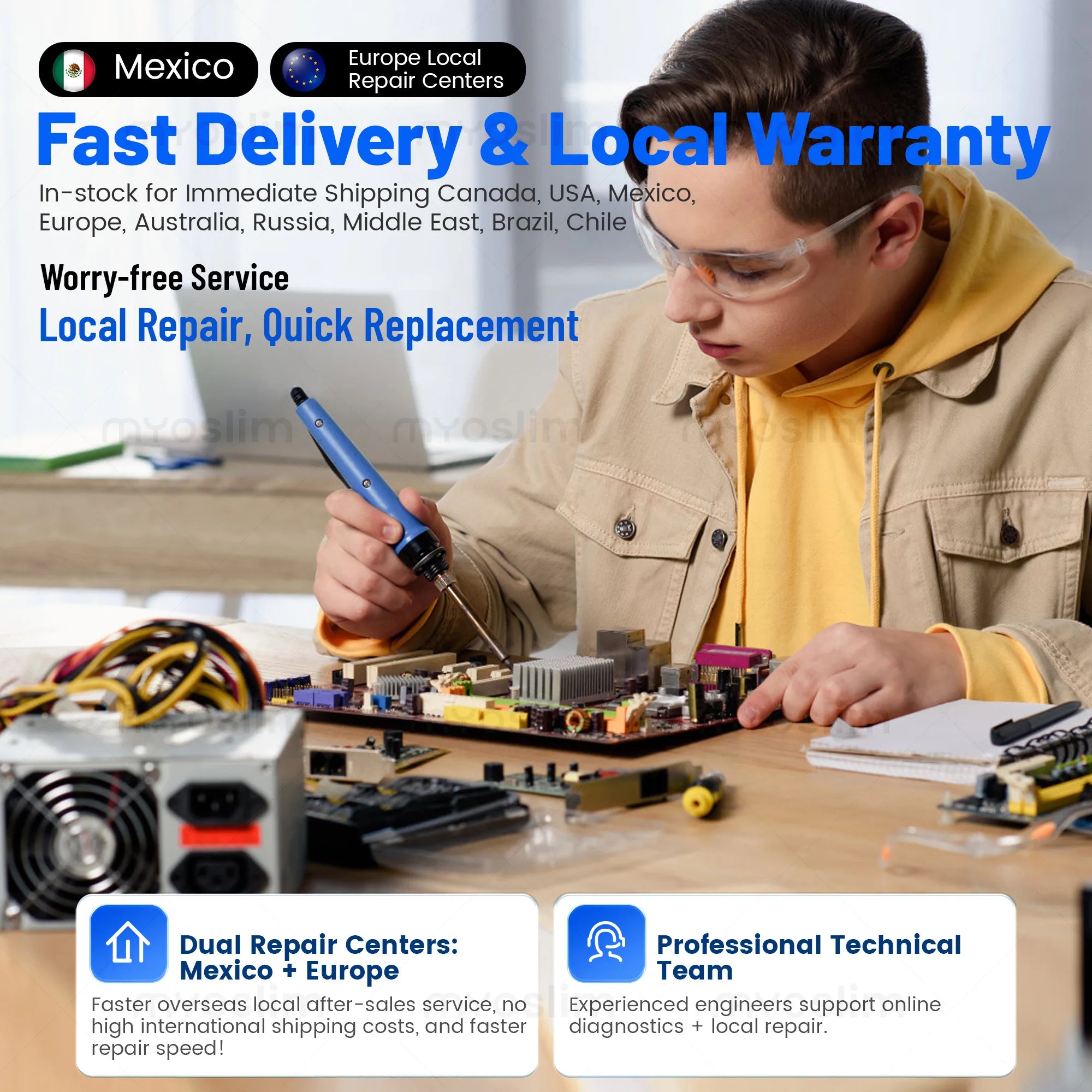 Tidesmit 4500W 4-in-1 multifunctional beauty machine showing laser handpieces for hair removal and skin rejuvenation