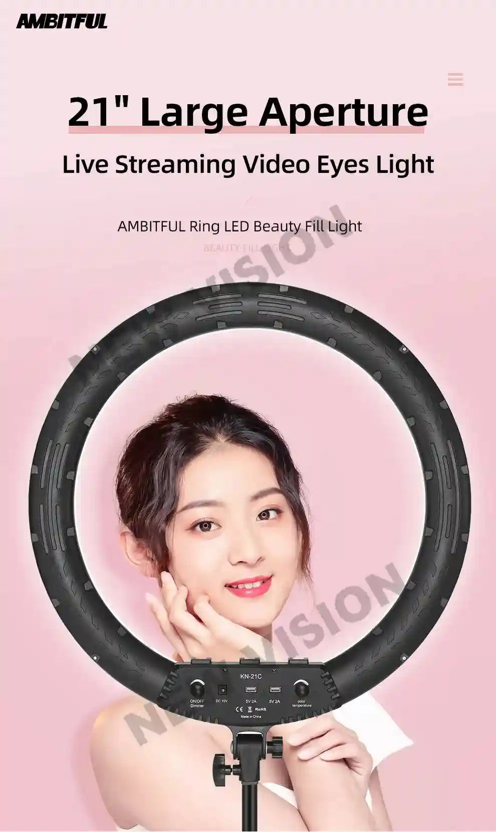 21-Inch LED Ring Light with Adjustable Color Temperature and Tripod Kit Tidesmit