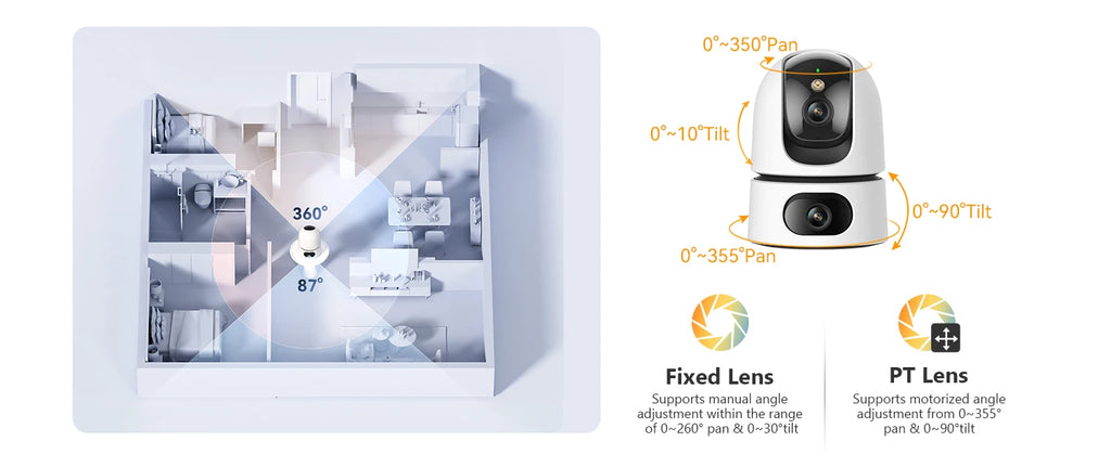 IMOU 360° PTZ Dual Lens IP Camera Human Pet Detection Security Camera Baby Monitor AI Color Night Vision Surveillance wifi Cam