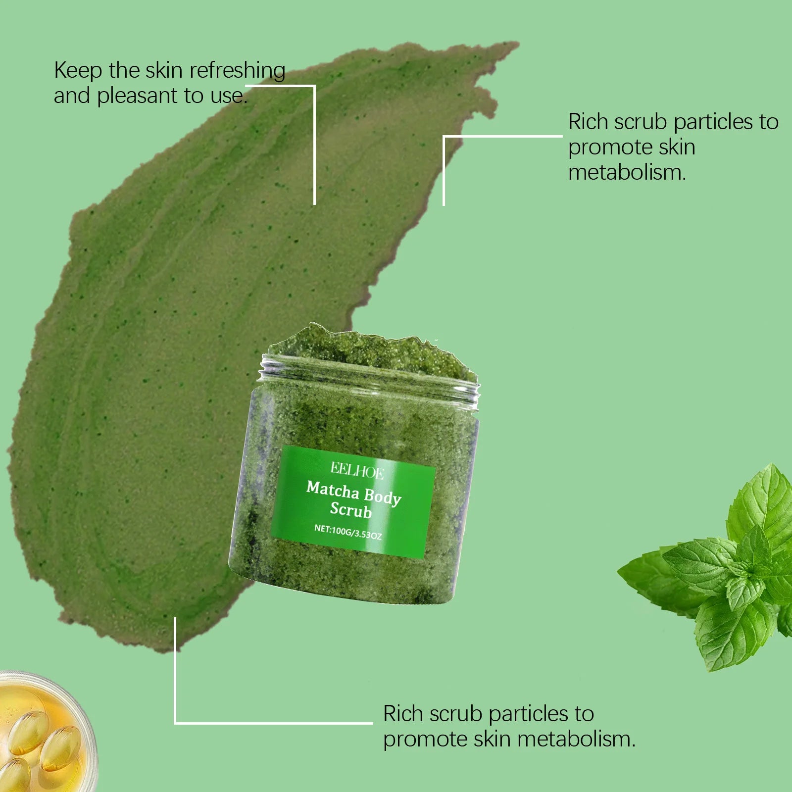 Matcha Sea Salt Body Scrub | Natural Exfoliation for Smooth Skin | 200g Scrubs Treatments Tidesmit