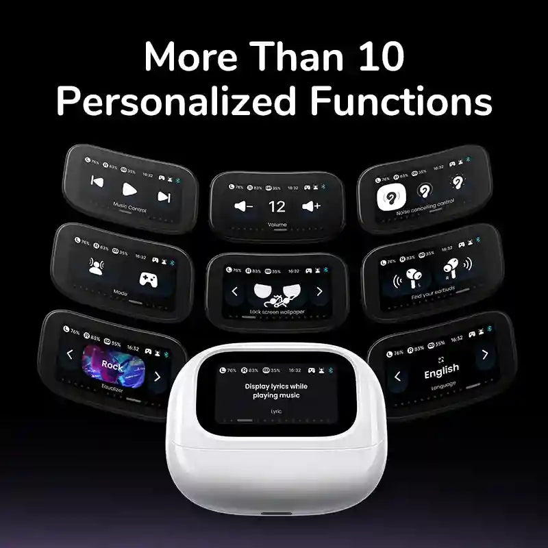 Wireless Headphones with ANC & LCD Screen - Tidesmit EchoBuds Series Tidesmit