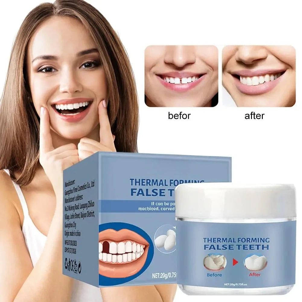 Moldable False Teeth, Tooth Repair Granules, Tooth Beads, Temporary Filling for Rooth, Broken Tooth Repair Kit, Thermal Fit Q6N2
