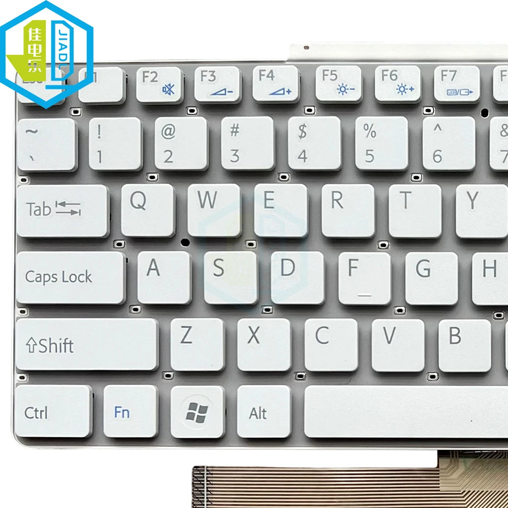 US English Laptop Keyboard for Sony VGN-SR VGN-SR190 VGN-SR290 White Keyboard No Backlight Without Frame Keyboard Replacement
