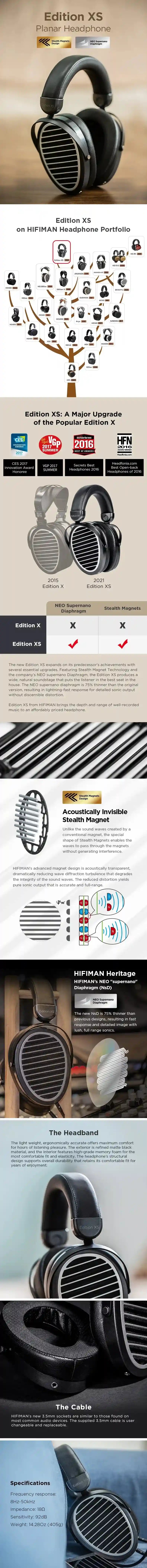 Planar Magnetic Open-Back Headphones Edition XS | Over-Ear Hi-Fi Audio Tidesmit