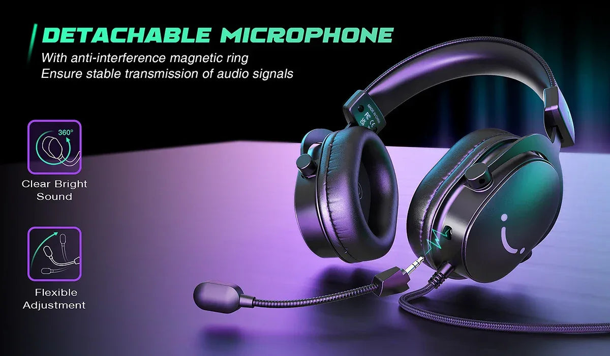 Tidesmit 7.1 Surround Sound PC Gaming Headset for PC PS5 Black Tidesmit