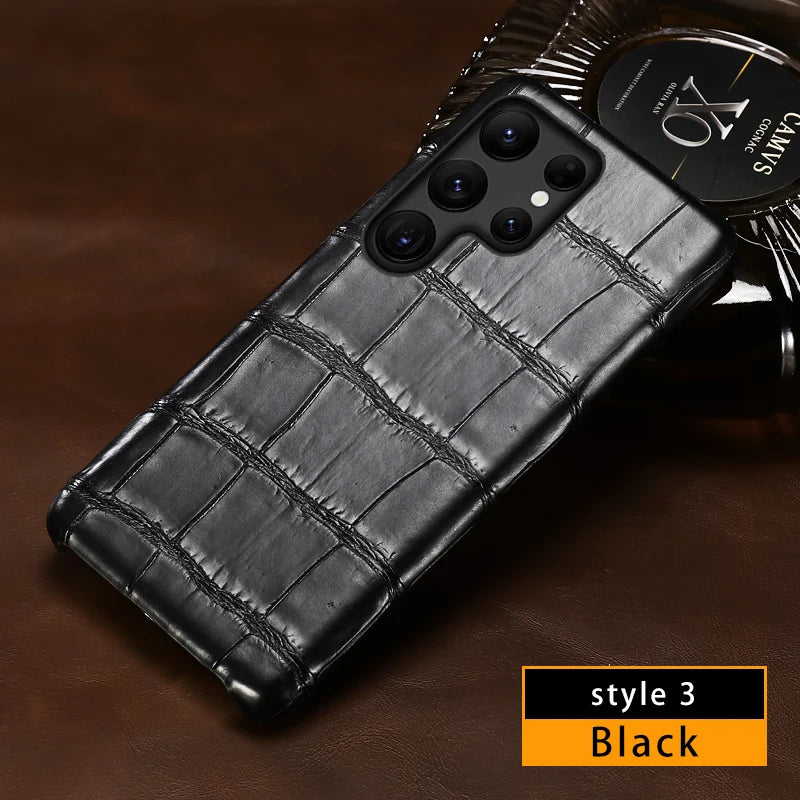 Samsung Galaxy S25 Ultra Leather Case - Slim Military-Grade Protection black 3 Tidesmit
