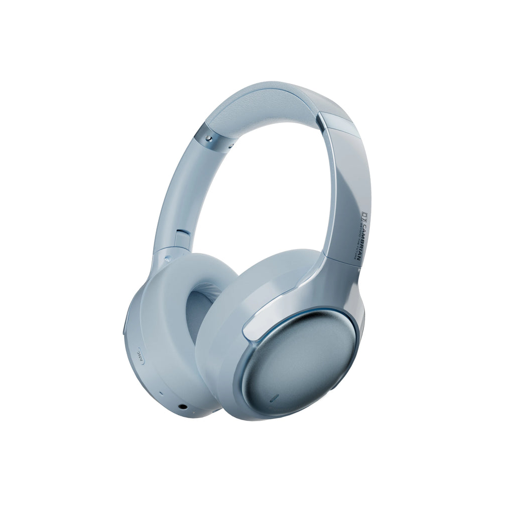 Wireless Noise Cancelling Headphones Over-Ear - Studio Audio White blue Tidesmit