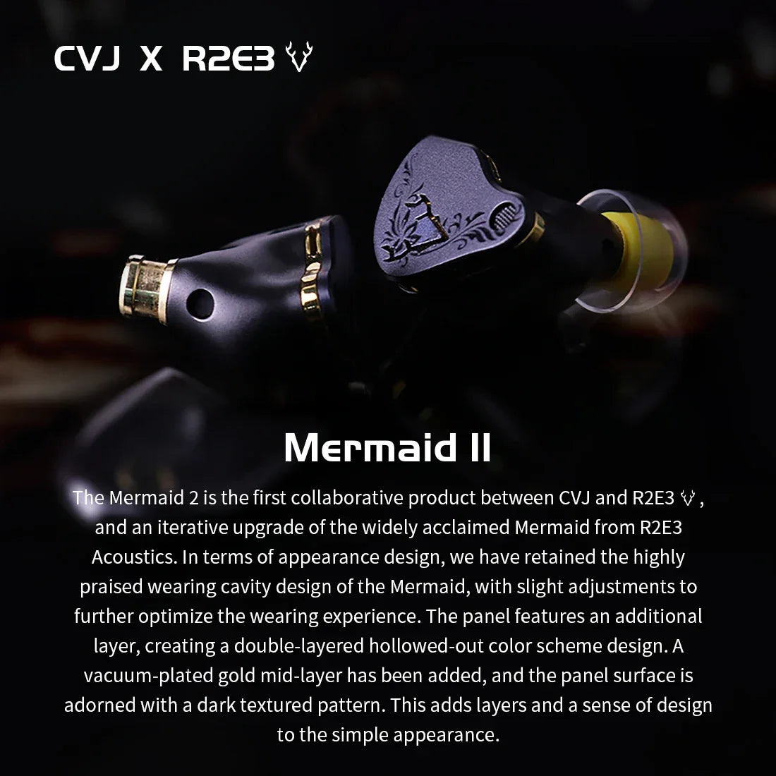CVJ Mermaid 2 IEM Earphones | Dynamic Driver 2-Pin by Tidesmit Tidesmit