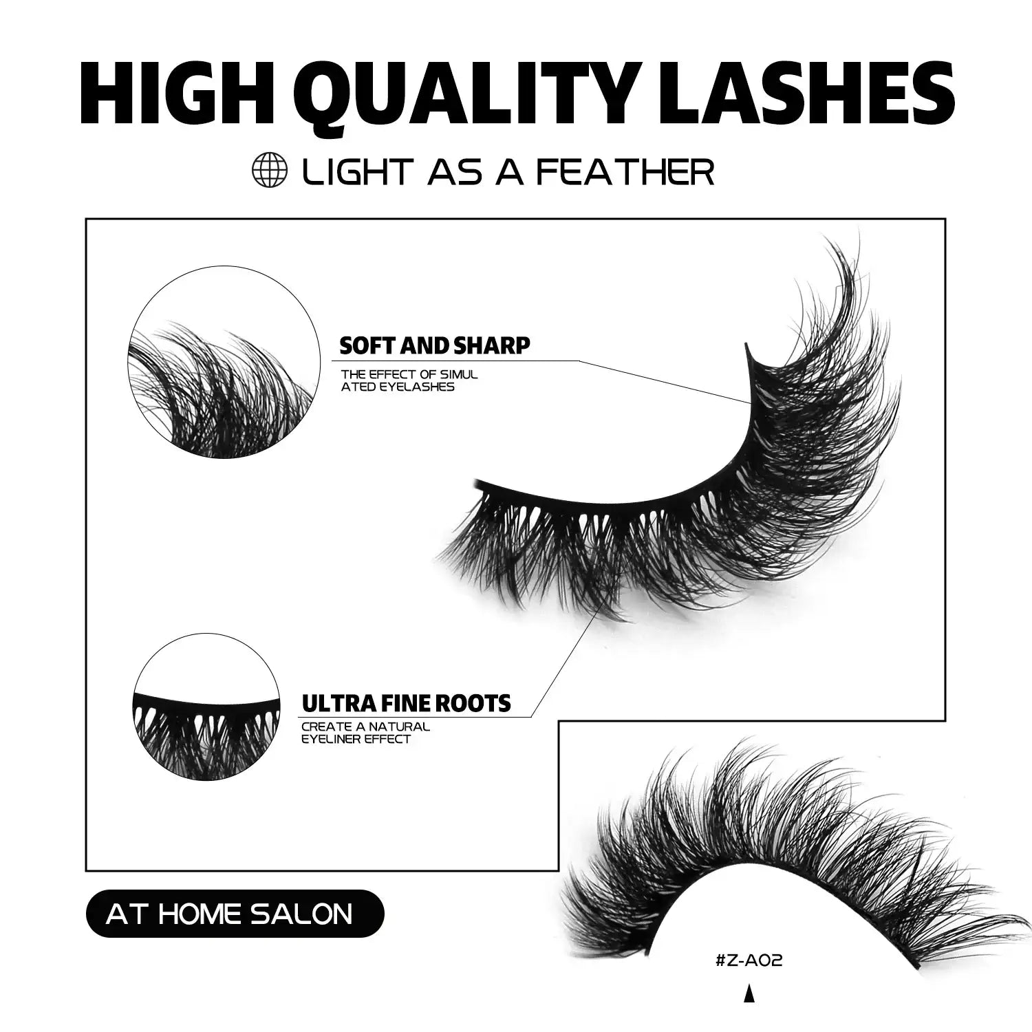 Fluffy black 3D mink false lashes with wispy volume, cat-eye style, and ultra-fine flexible bands.