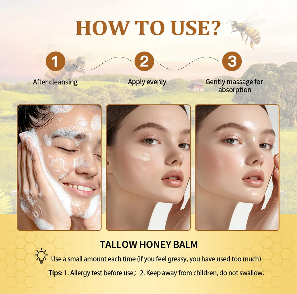 Whipped Beef Tallow And Honey Balm Moisturizing Beef Tallow Face Cream Body Lotion Grass Fed Grass Finished Face Cream Skin Care