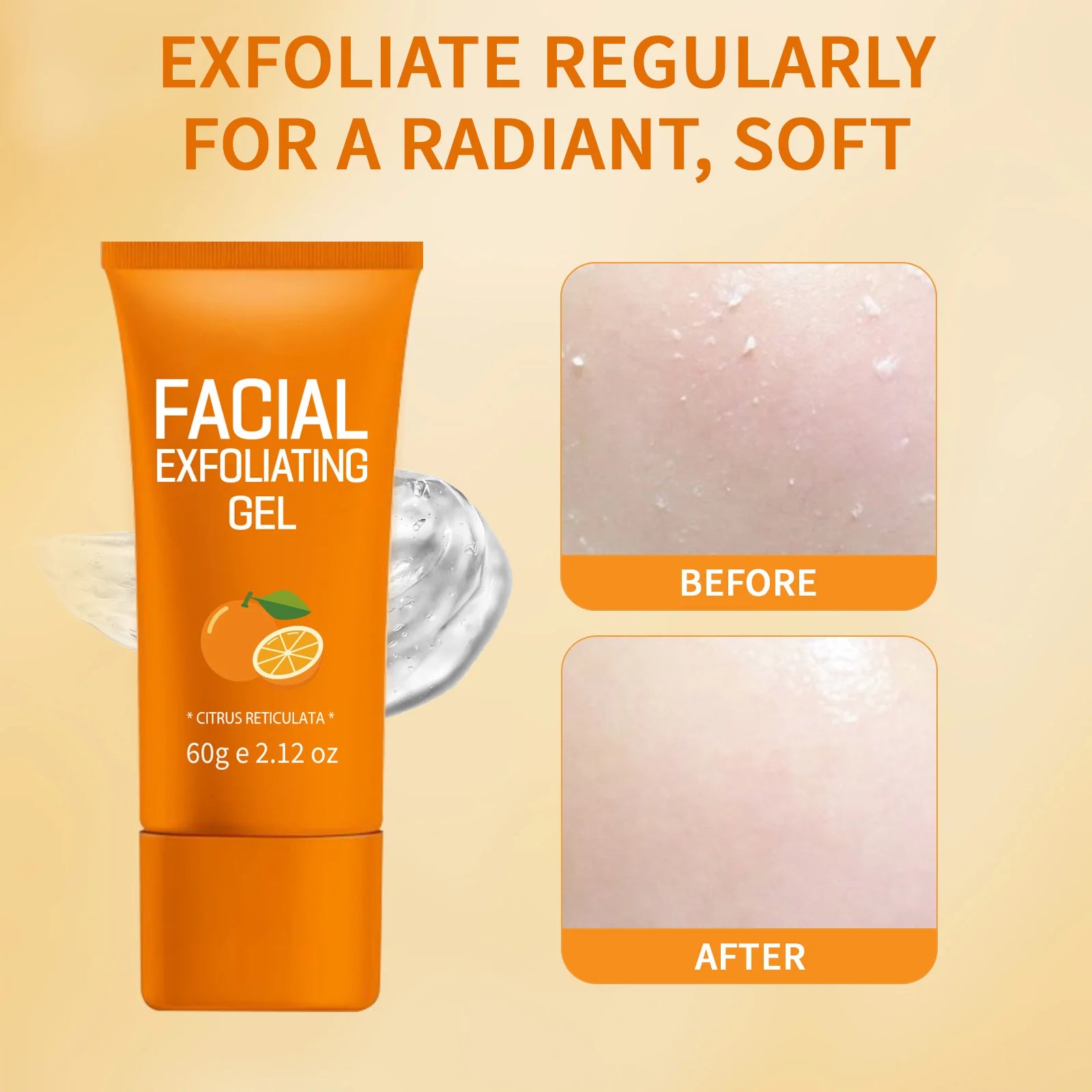 Orange Exfoliating Gel 60g - Natural Gentle Face Scrub Scrubs Treatments Tidesmit