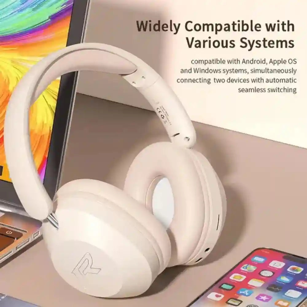 Wireless Over-Ear Headphones with Active Noise Cancellation Tidesmit
