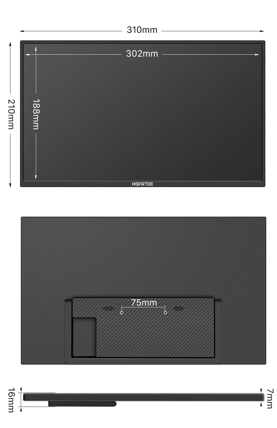 14.1 Inch Portable Monitor 1080P IPS 100%SRGB Gaming Portable Screen with Stand for Laptop PS5/4 Switch Xbox Raspberry Pi
