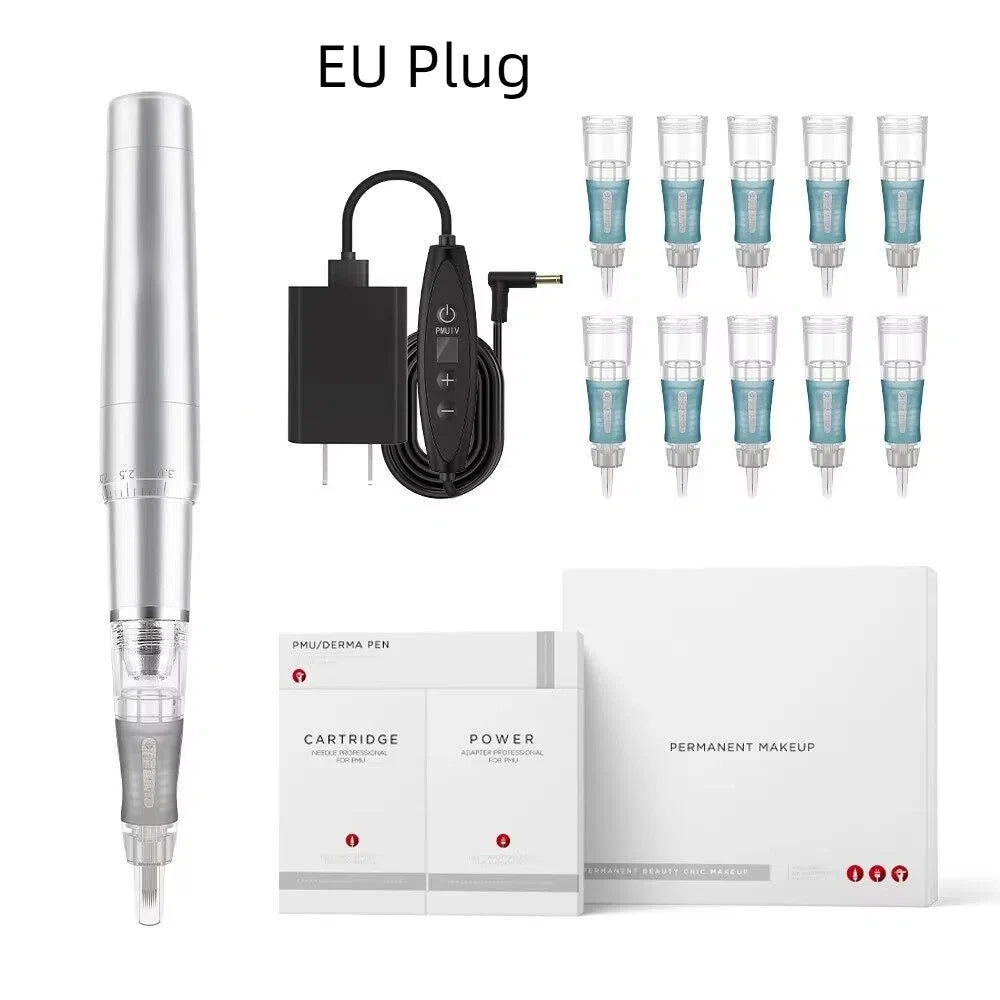 Professional PMU Machine for Eyebrows and Lips | Tidesmit Pen Permanent Makeup Machines EU Plug Sliver China Mainland