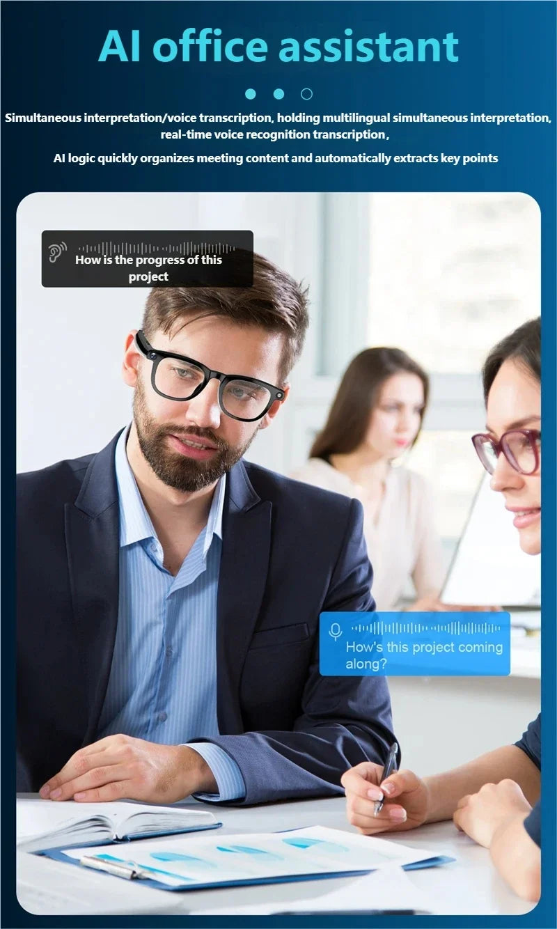 Smart Glasses with AI Voice Translation & Video Recording - Tidesmit Tidesmit