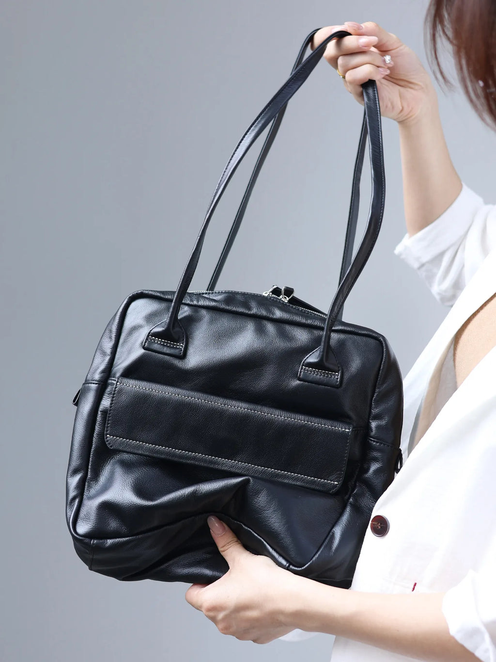 Soft Genuine Leather Women Single Shoudler Bags Small Size Zipper Tote Fashion Versatile Handbag Luxury Design