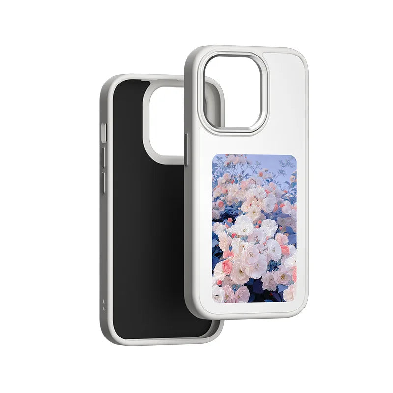NFC E-Ink Phone Case for iPhone - Custom DIY Display & Slim Fit Cover White Tidesmit